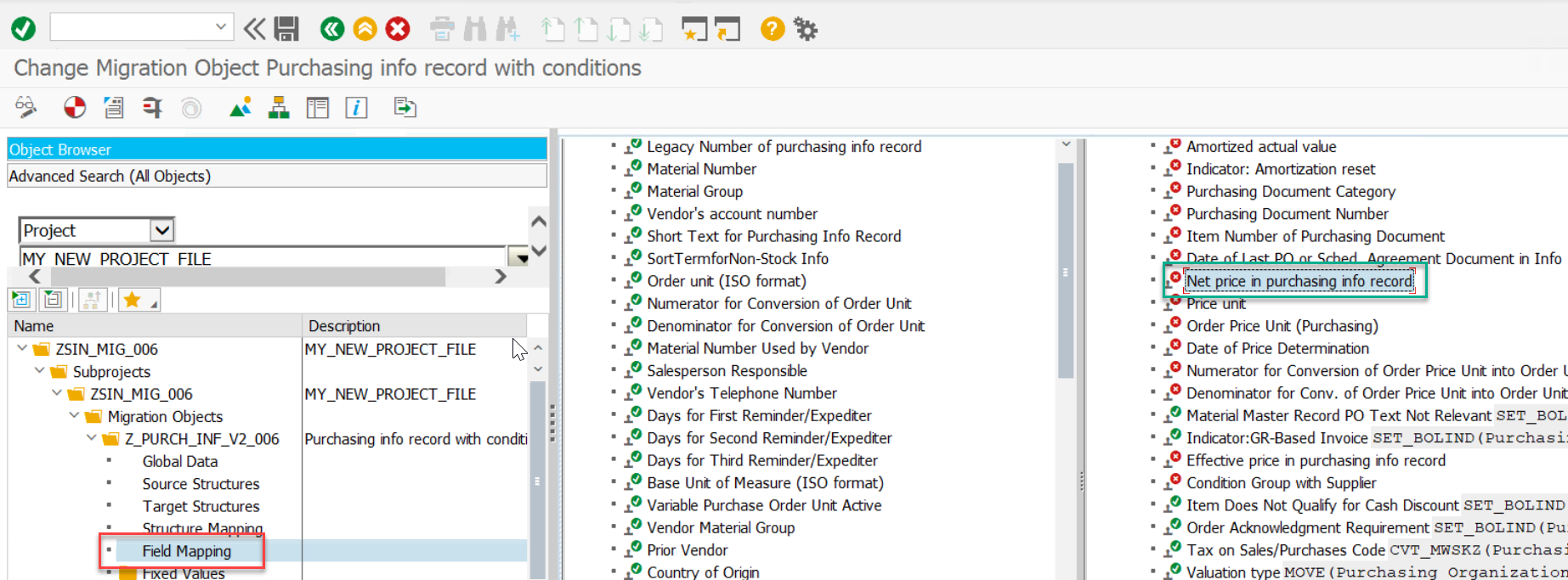Unmapped Field in Field Mapping